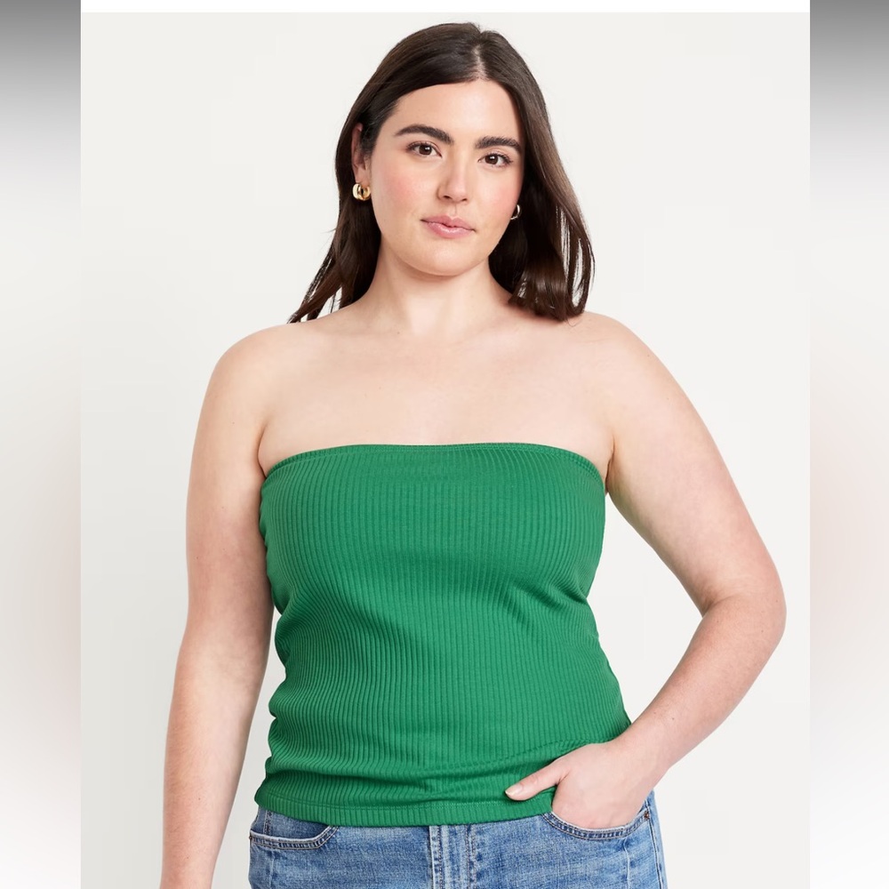 Old Navy Green Ribbed Tube Top